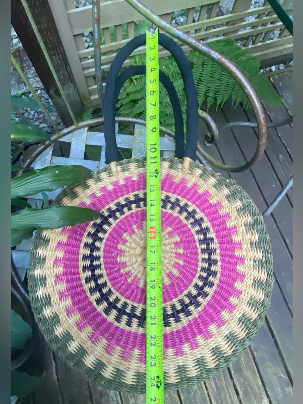 $395 Nena & Co. Ghana Full Moon Bag Handcrafted Artisan Fair Trade Straw Tote - Picture 14 of 16